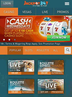 Jackpot147 Casino on Mobile
