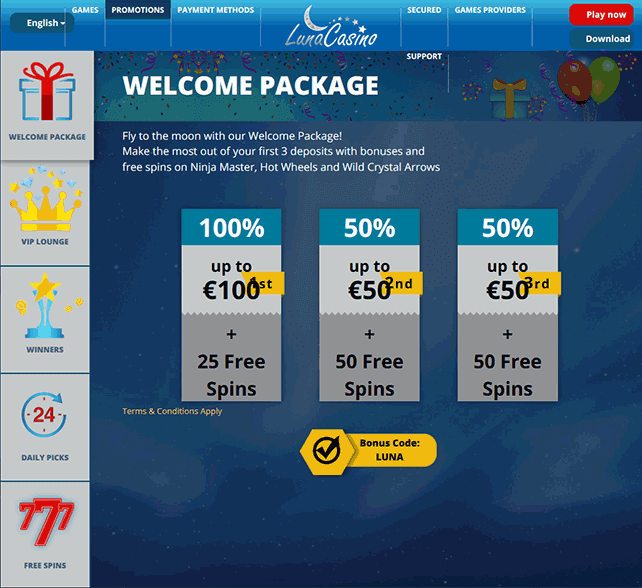Luna Casino Bonus Offers