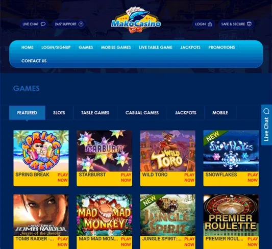 Make Casino Games Selection