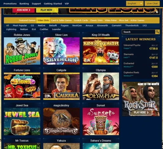 Ramses Gold Casino Games Selection