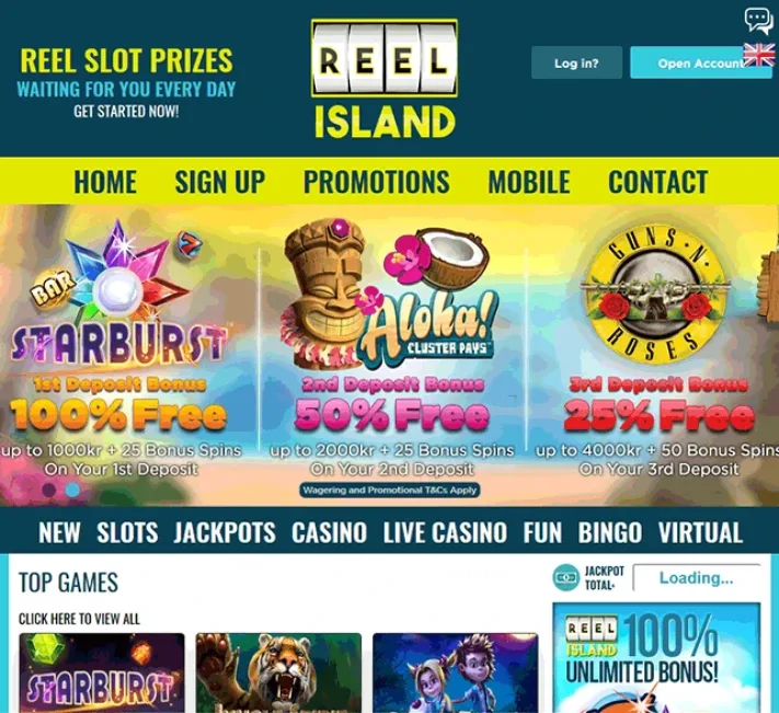 Reel Island Casino Homepage