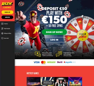 Rizk Casino Homepage Screenshot
