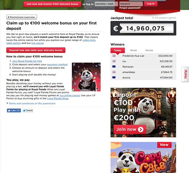 Royal Panda Bonus