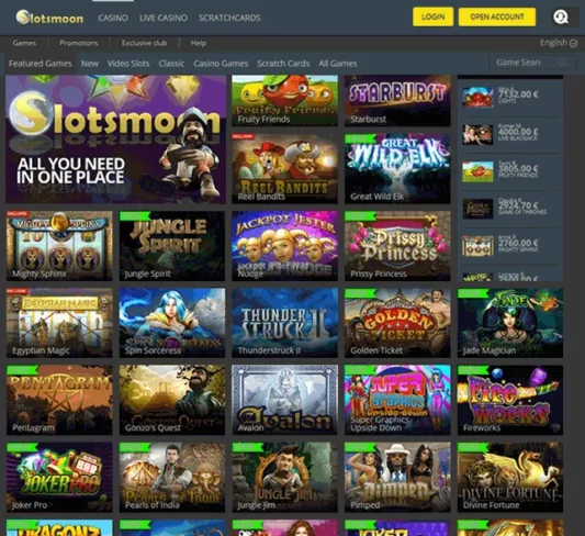 Slots Moon Games Selection Casino