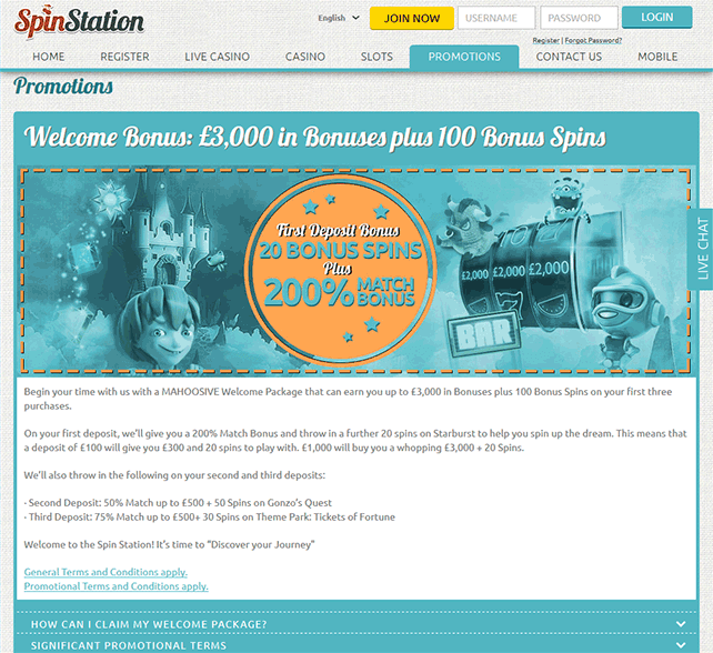 Spin Station Casino Bonus