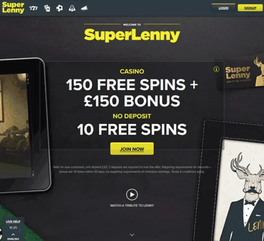 Super Lenny Casino Bonus