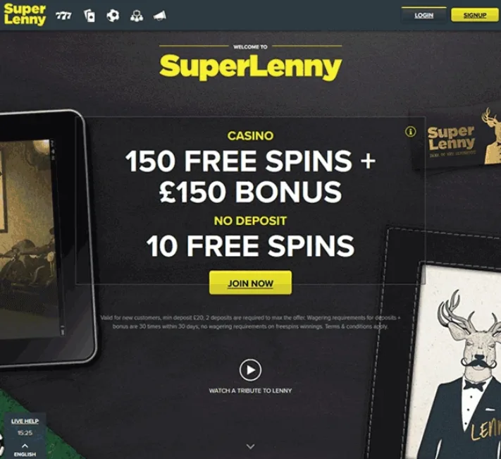 Super Lenny Casino Bonus