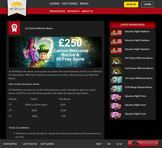 The Palaces Casino Bonus