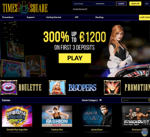Times Square Casino Homepage Screenshot