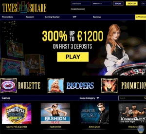 Times Square Casino Homepage Screenshot