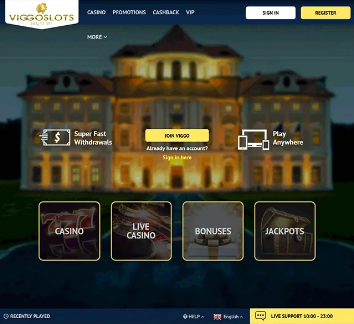 Viggoslots Casino Homepage