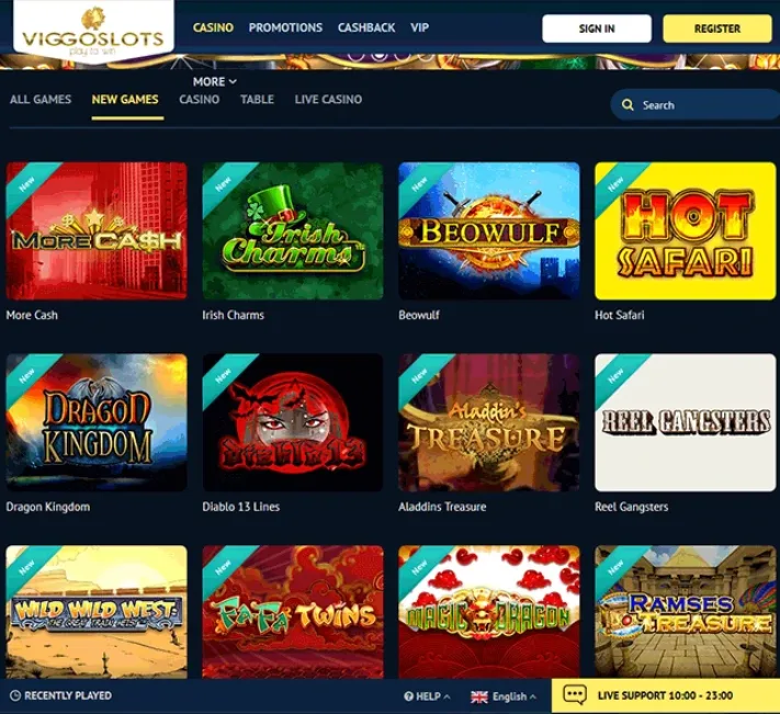 Viggoslots Casino Games Selection