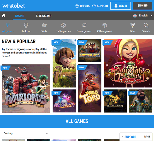 White Bet Casino Games