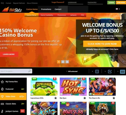 Wild Slots Homepage