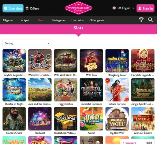 Winning Room Casino Games Selection