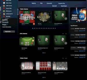 WON Club Casino Games Screenshot
