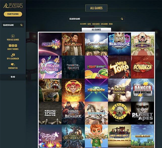 No Account Casino Games