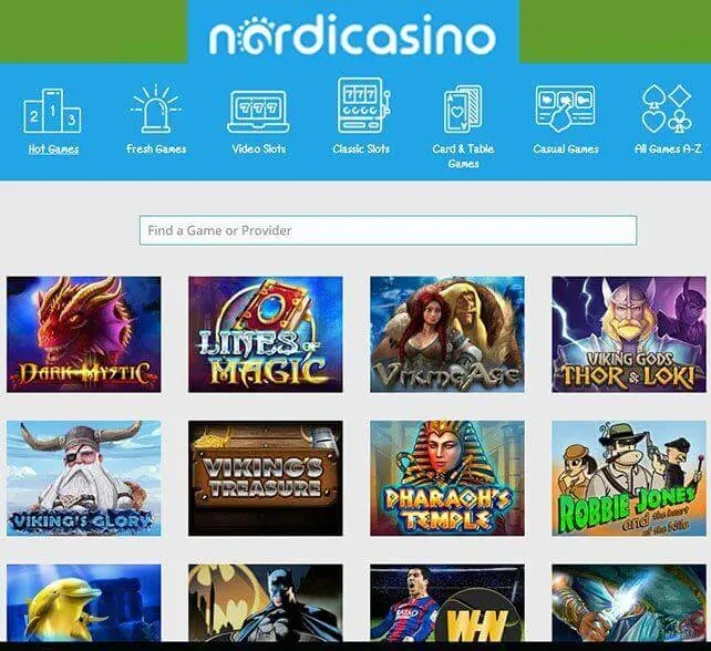Nordi Casino Games Selection