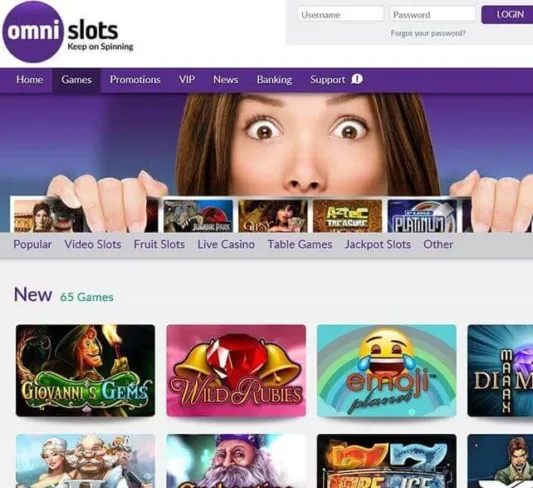 Omni Slots Homepage