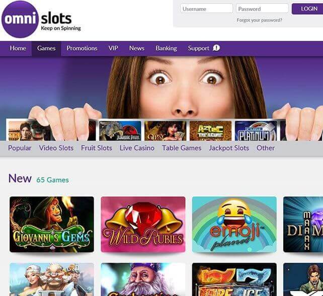 Omni Slots Homepage
