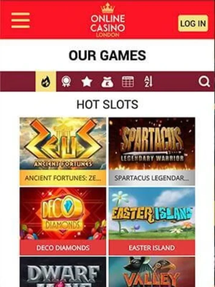 Online Casino London Mobile Games