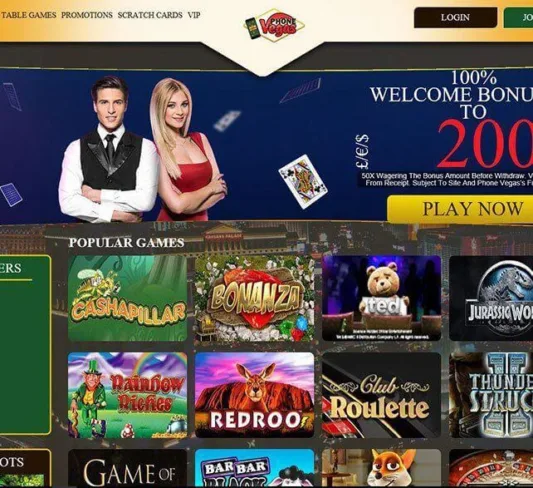 Phone Vegas Casino Homepage
