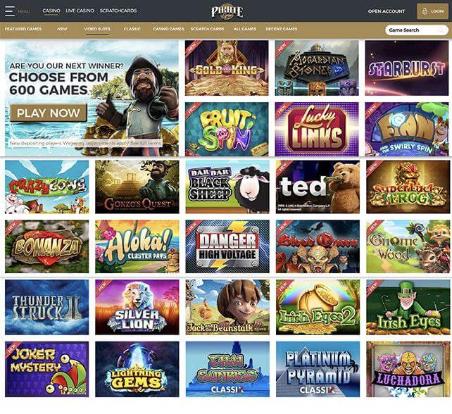 PirateSpin Games Selection