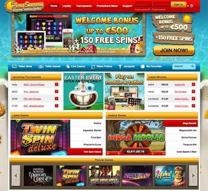 Play Sunny Casino Homepage