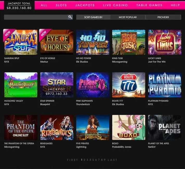 Playgrand Casino Games Selection