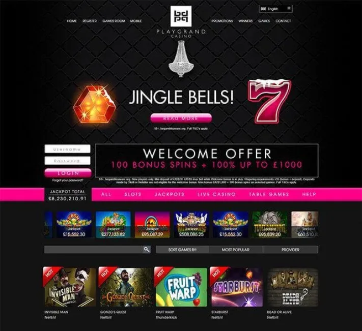 Playgrand Casino Homepage