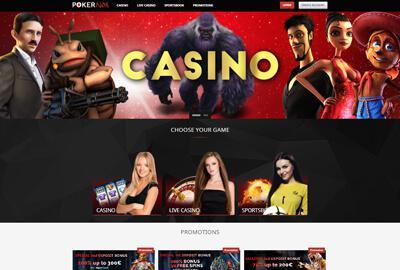 PokerNox Casino webbstartsida skärmdump
