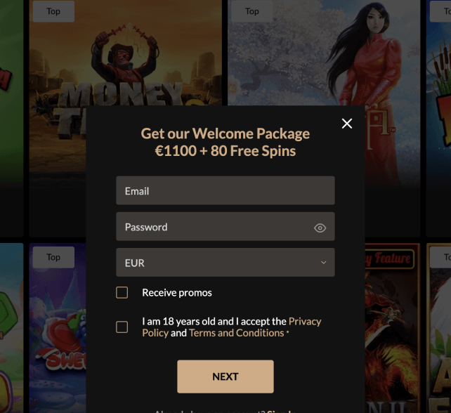 Premier Casino registration