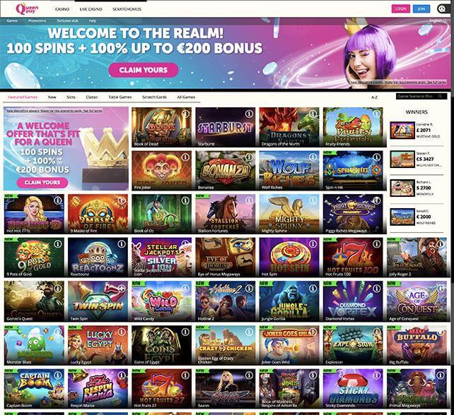 Queen Play homepage
