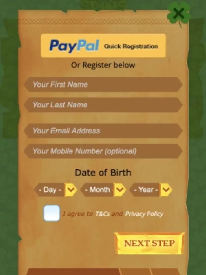 Rainbow Spins Mobile Registration