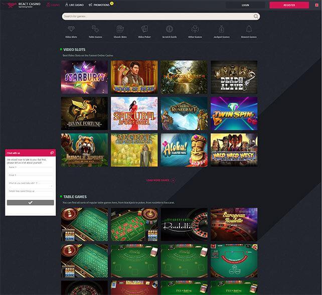 React Casino Games