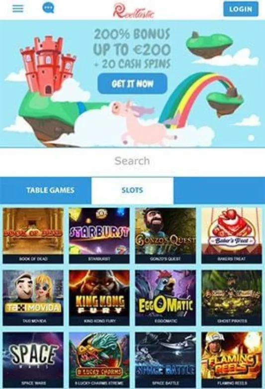 ReelTastic Casino Mobile Screen