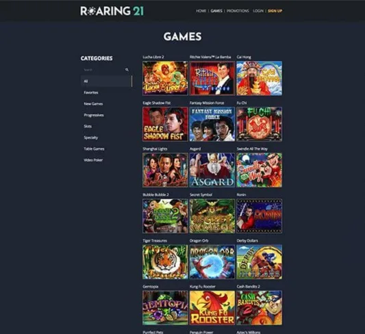 Roaring 21 Casino Games