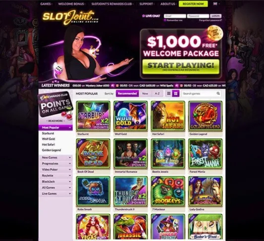 Slot Joint Casino Homepage