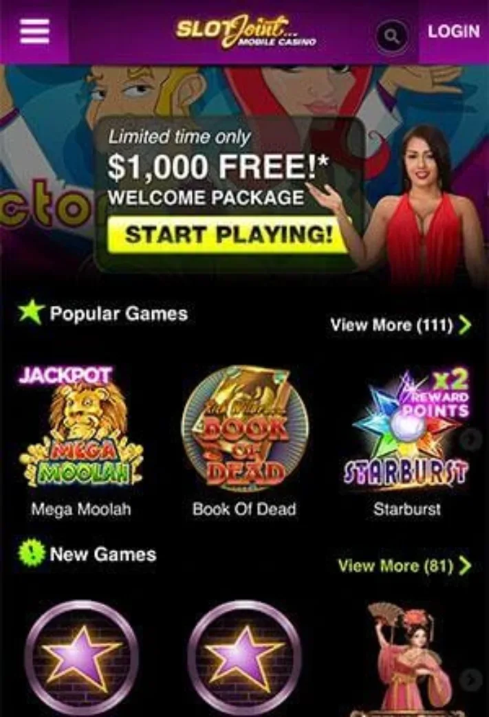 Slot Joint Casino GRAB €1000 New