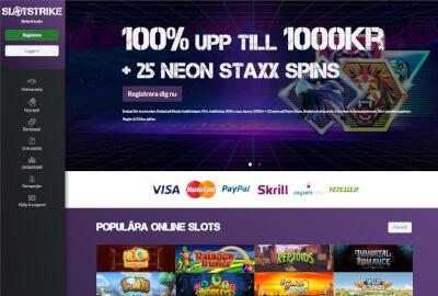 Slot Strike's hemsida
