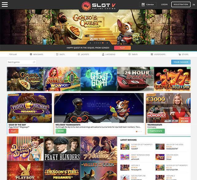 SlotV homepage screenshot