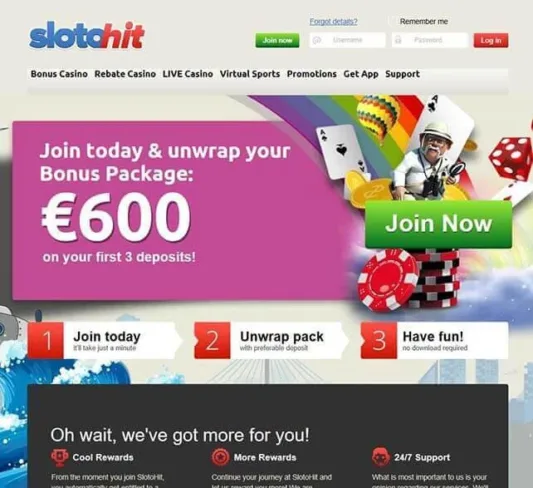 Sloto Hit Casino Homepage