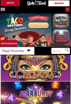 Slots Devil Mobile Screen