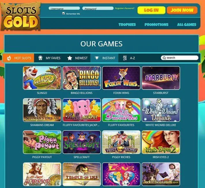 Slots Gold Casino Games Selection