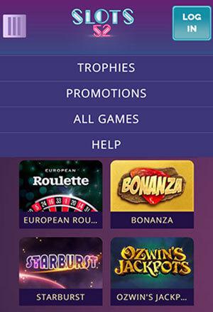 Slots52 Mobile Screen