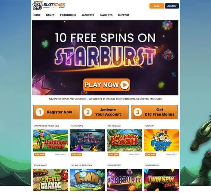 Slot Stars Casino Homepage