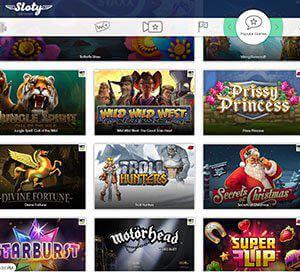 Sloty Casino Games Screenshot