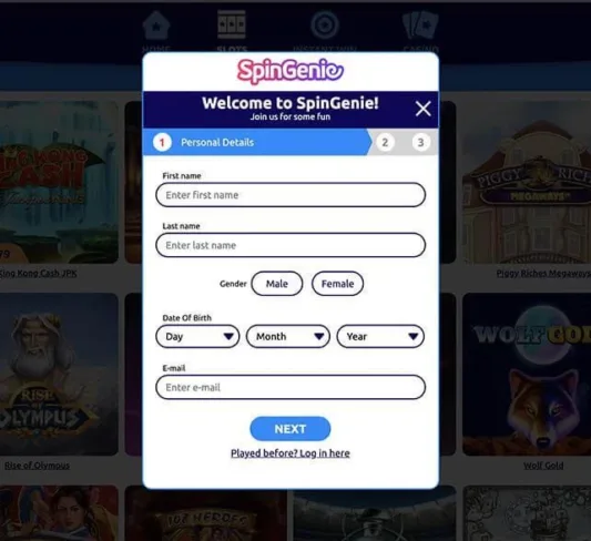 Spin Genie signup