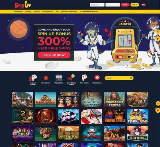 Spin Up Casino Homepage