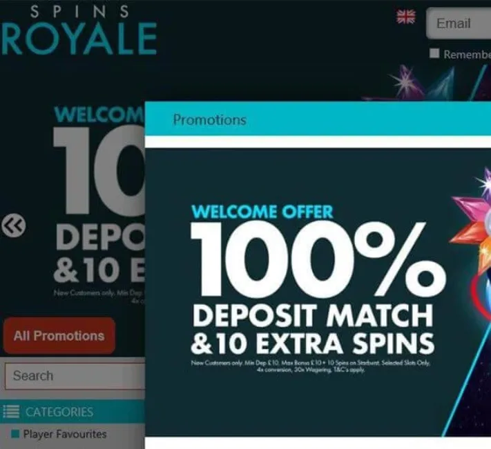 Spins Royale Casino Bonus